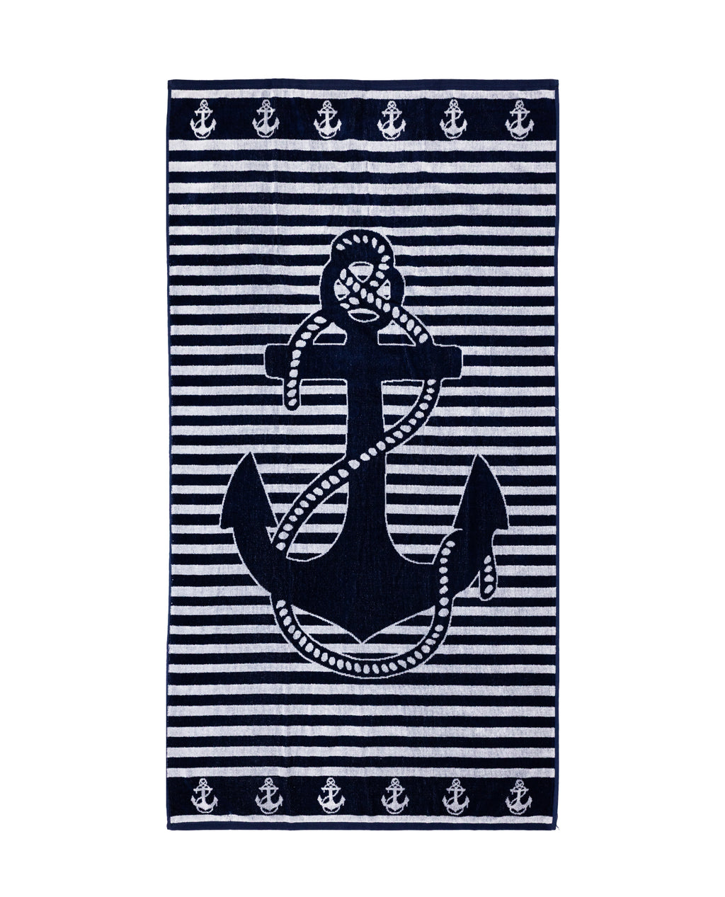 BAHIA matrózmintás strandtörölköző (fehér) 165x90 cm – olasz matrózmintás csíkos design, 100% pamut, ÖKO-TEX