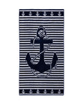 BAHIA matrózmintás strandtörölköző (fehér) 165x90 cm – olasz matrózmintás csíkos design, 100% pamut, ÖKO-TEX