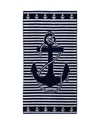 BAHIA matrózmintás strandtörölköző (fehér) 165x90 cm – olasz matrózmintás csíkos design, 100% pamut, ÖKO-TEX