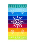 STROMBOLI szivárvány strandtörölköző 165x90 cm – olasz csíkos design, 100% pamut, ÖKO-TEX