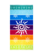 STROMBOLI szivárvány strandtörölköző 165x90 cm – olasz csíkos design, 100% pamut, ÖKO-TEX