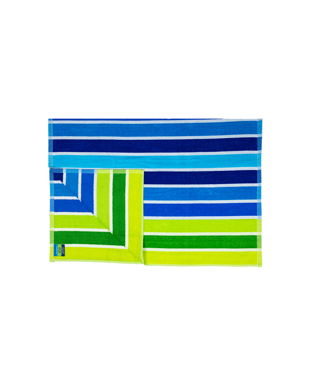 MIRAGE zöld strandtörölköző 165x90 cm – olasz geometrikus design, 100% pamut, ÖKO-TEX