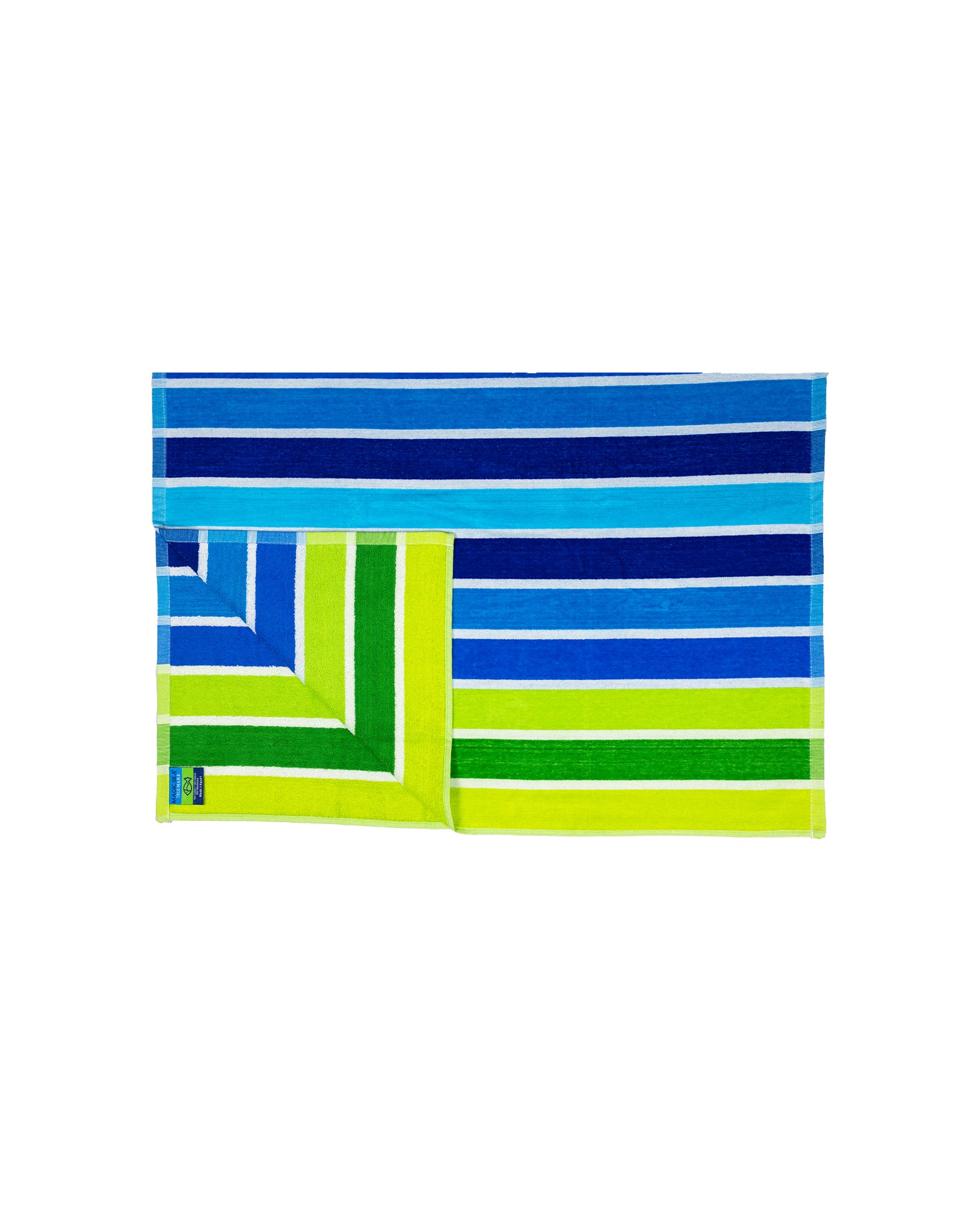 MIRAGE zöld strandtörölköző 165x90 cm – olasz geometrikus design, 100% pamut, ÖKO-TEX