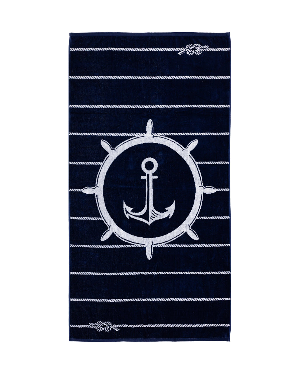 BAHIA matrózmintás strandtörölköző (navy) 165x90 cm – olasz matrózmintás csíkos design, 100% pamut, ÖKO-TEX