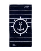 BAHIA matrózmintás strandtörölköző (navy) 165x90 cm – olasz matrózmintás csíkos design, 100% pamut, ÖKO-TEX