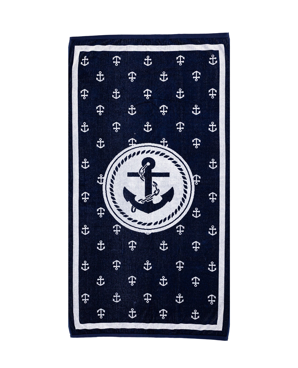 BAHIA matrózmintás strandtörölköző (kék) 165x90 cm – olasz matrózmintás csíkos design, 100% pamut, ÖKO-TEX