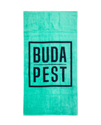 BUDAPEST türkiz strandtörölköző 165x90 cm – Budapest design, 100% pamut, ÖKO-TEX