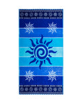 STROMBOLI kék strandtörölköző 165x90 cm – olasz csíkos design, 100% pamut, ÖKO-TEX