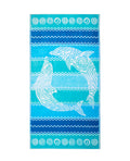 PANTELLERIA türkiz strandtörölköző 165x90 cm – olasz csíkos design, 100% pamut, ÖKO-TEX