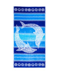 PANTELLERIA kék strandtörölköző 165x90 cm – olasz csíkos design, 100% pamut, ÖKO-TEX
