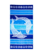 PANTELLERIA kék strandtörölköző 165x90 cm – olasz csíkos design, 100% pamut, ÖKO-TEX