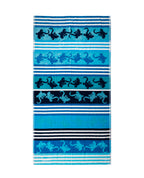 CRAZY GEKKO türkiz strandtörölköző 165x90 cm – olasz gekkó mintás design, 100% pamut, ÖKO-TEX