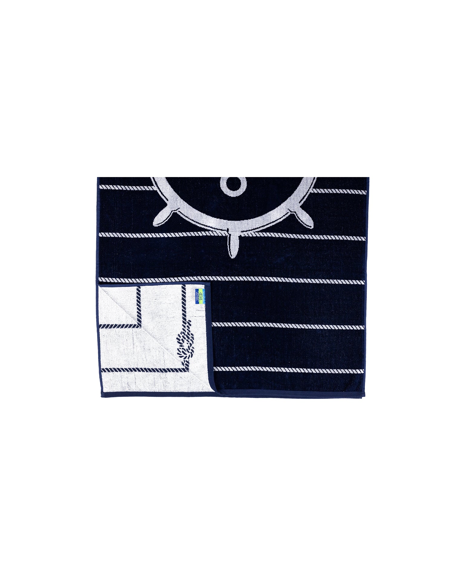 BAHIA matrózmintás strandtörölköző (navy) 165x90 cm – olasz matrózmintás csíkos design, 100% pamut, ÖKO-TEX