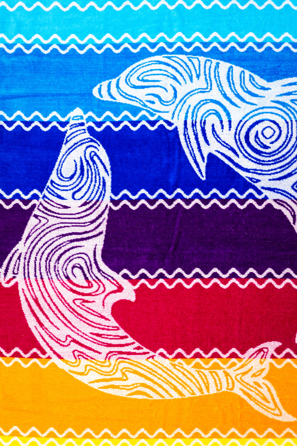 PANTELLERIA szivárvány strandtörölköző felülnézetből – 165x90 cm XXL pamut