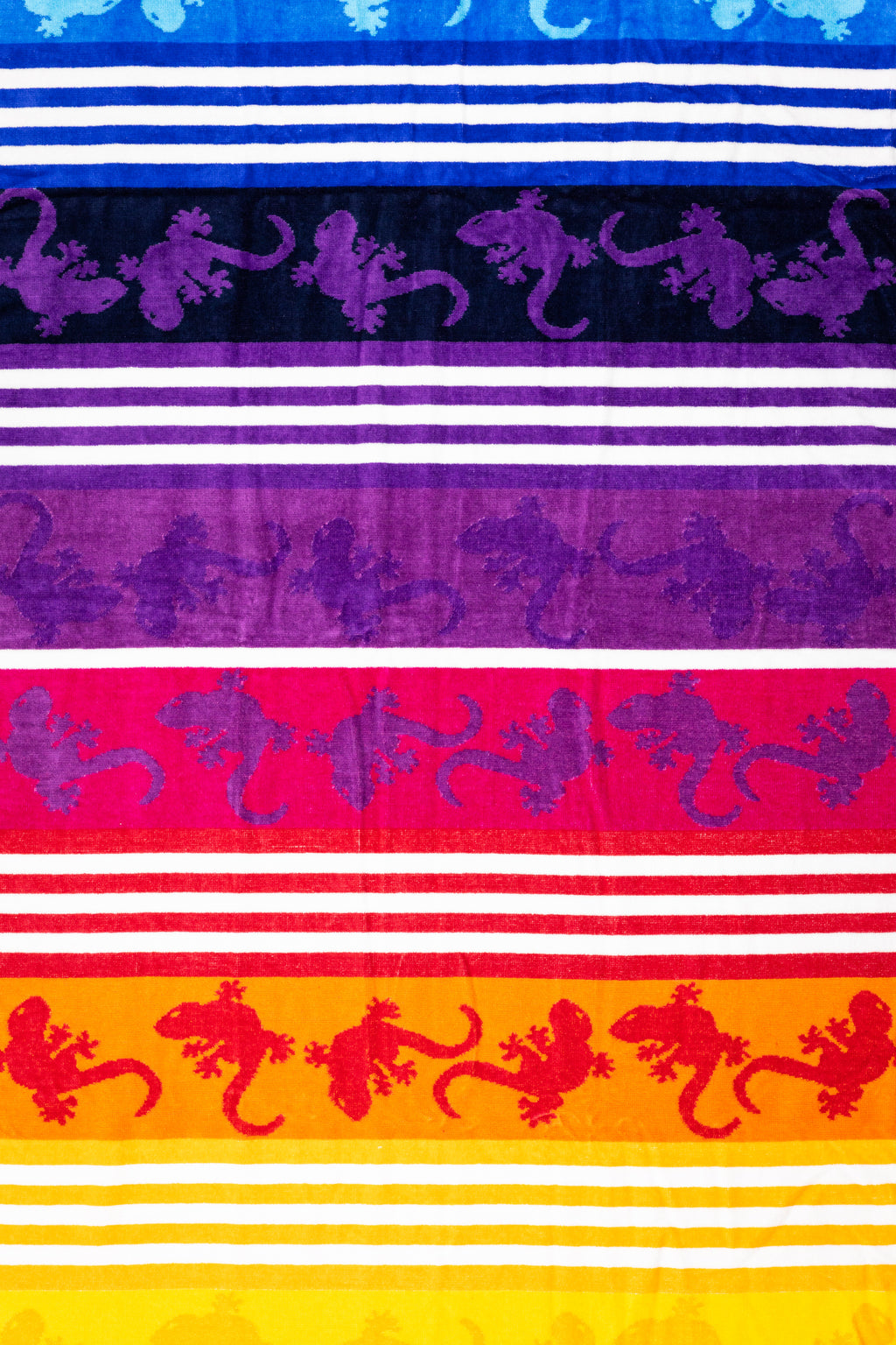 CRAZY GEKKO szivárvány strandtörölköző felülnézetből – 165x90 cm XXL pamut
