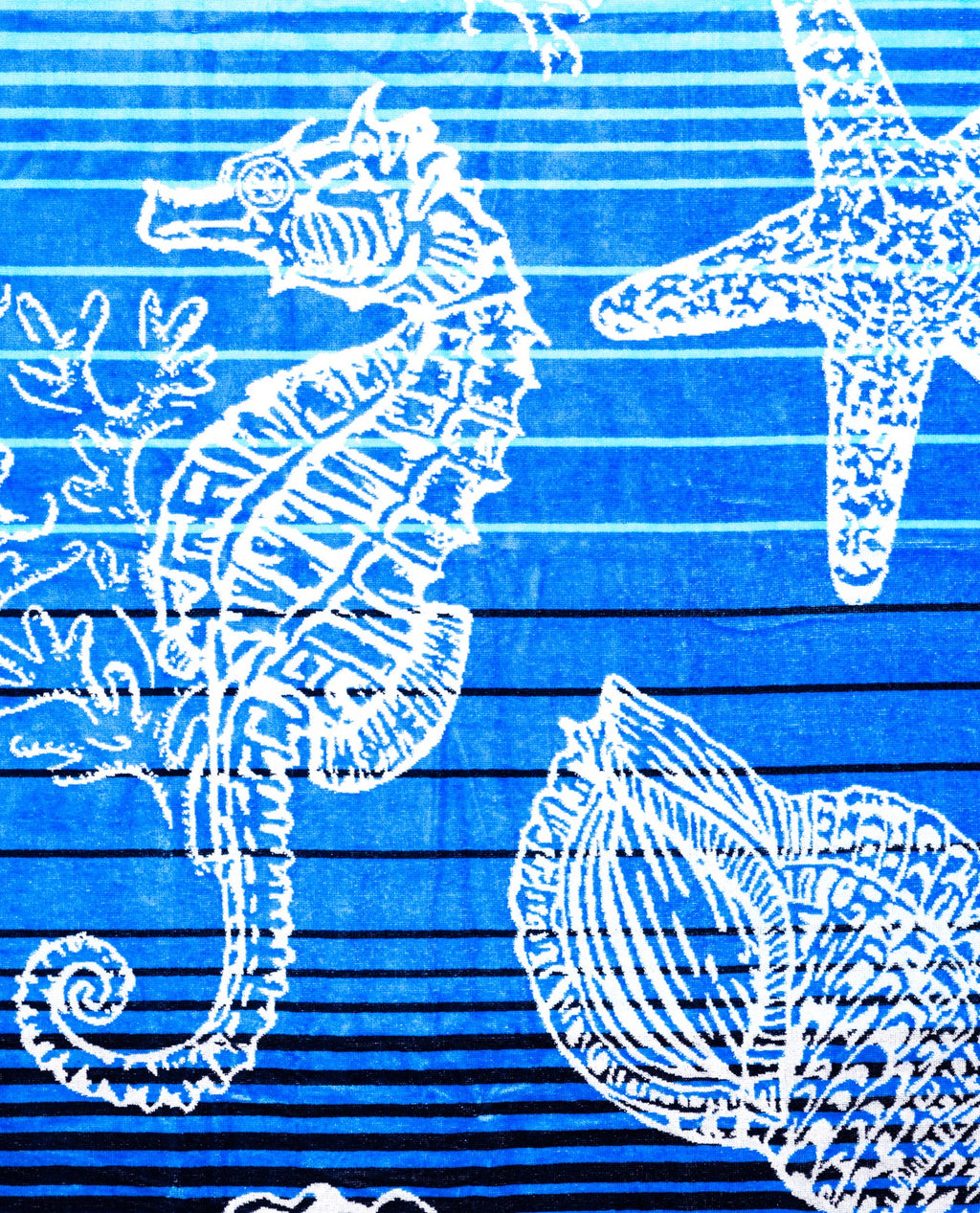 ISCHIA kék strandtörölköző felülnézetből – 165x90 cm XXL pamut