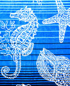 ISCHIA kék strandtörölköző felülnézetből – 165x90 cm XXL pamut