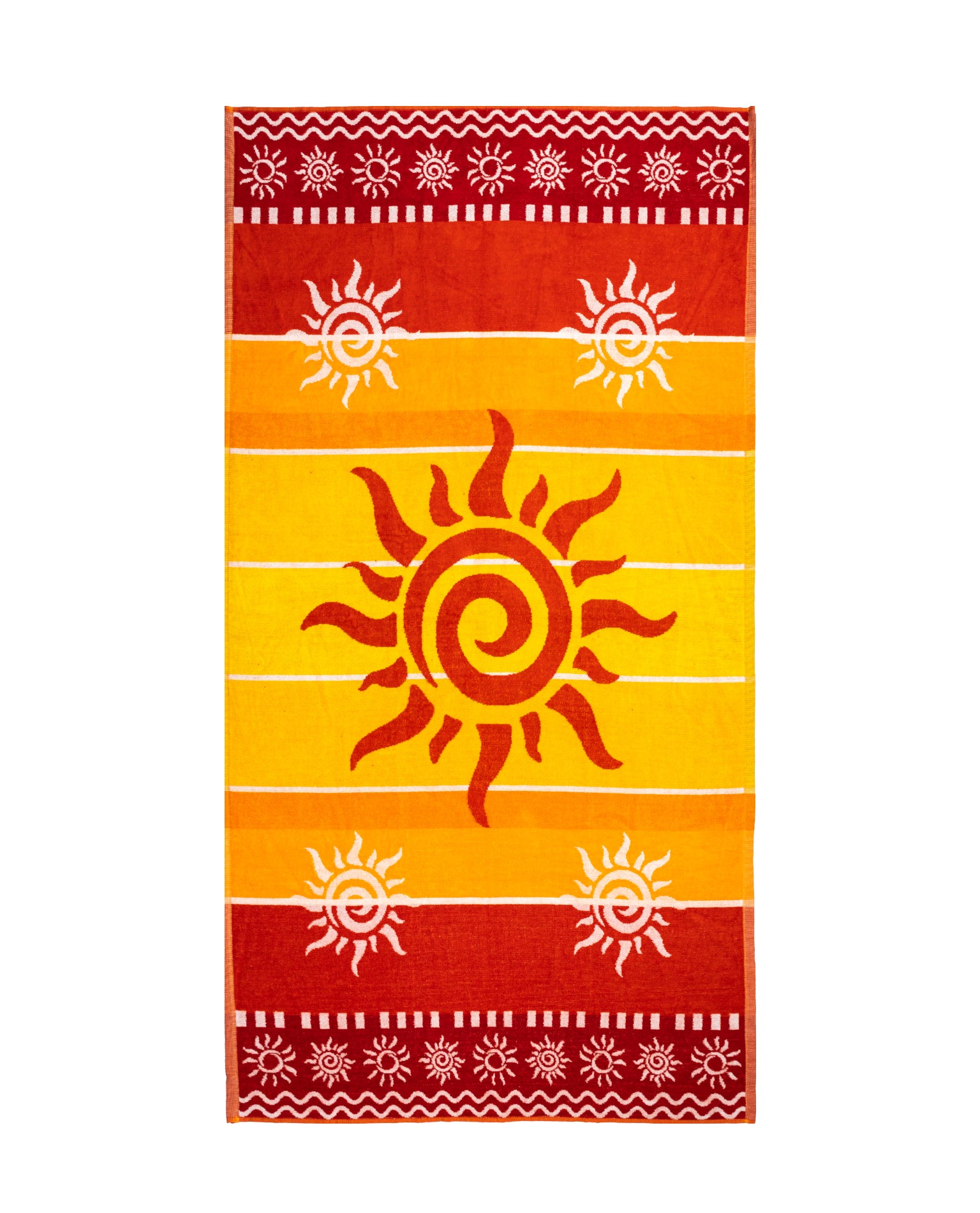 STROMBOLI narancs strandtörölköző 165x90 cm – olasz csíkos design, 100% pamut, ÖKO-TEX