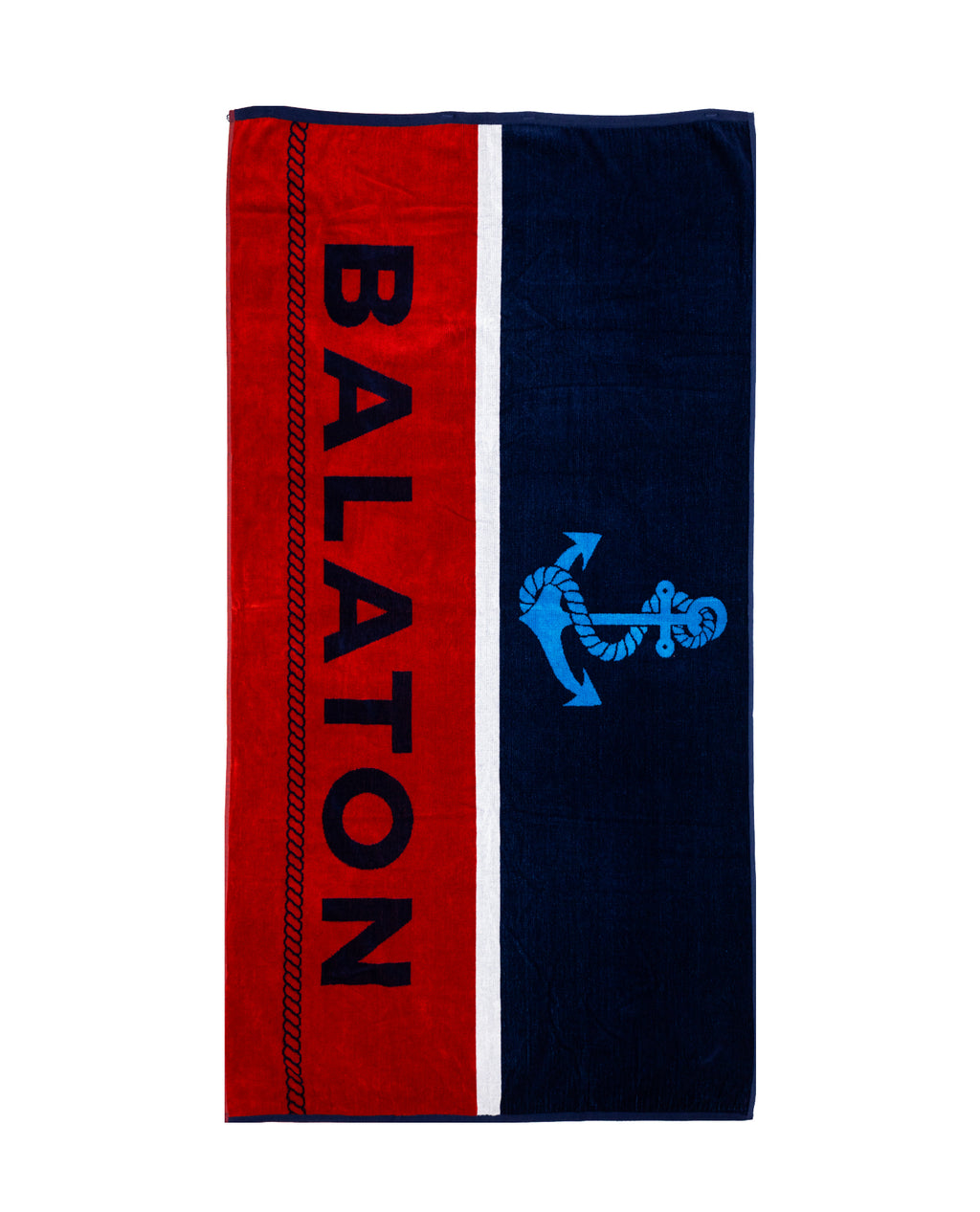 BALATON Strandtörölköző kék-piros 2024 160x86cm