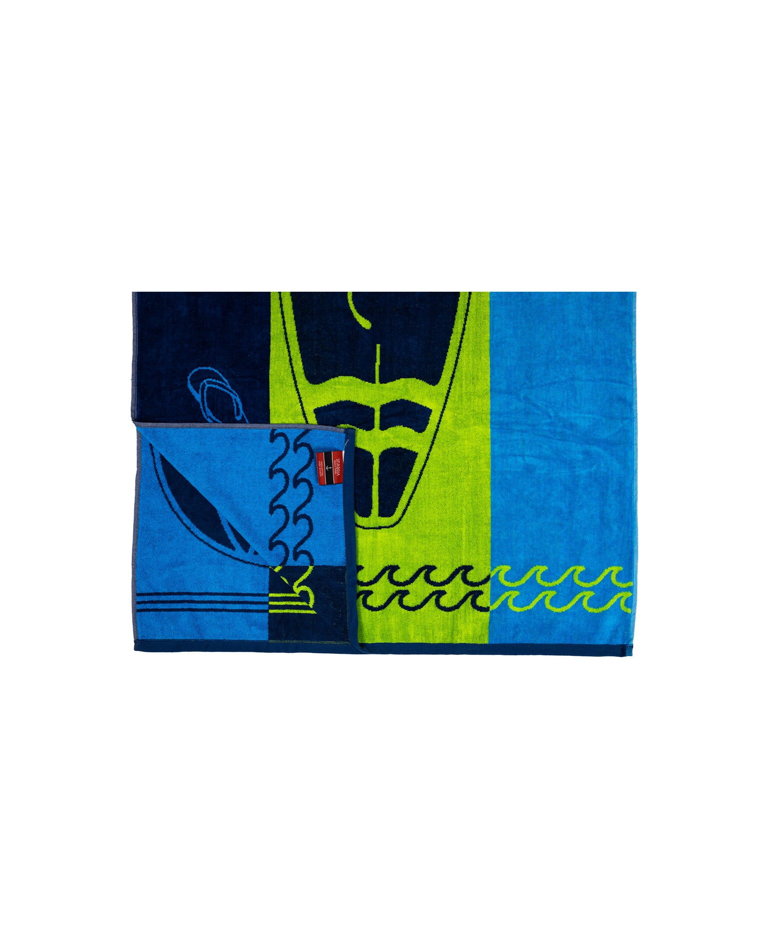 BALATON Strandtörölköző kék-zöld 2024 160x86cm