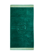 POSEIDON smaragdzöld strandtörölköző 165x90 cm – görög mintás design, 100% pamut, ÖKO-TEX