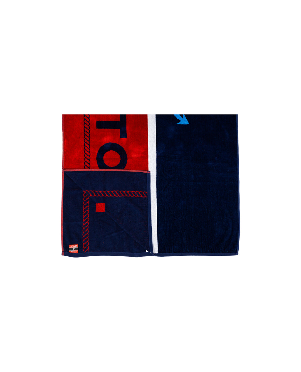 BALATON Strandtörölköző kék-piros 2024 160x86cm