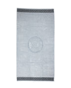 POSEIDON szürke strandtörölköző 165x90 cm – görög mintás design, 100% pamut, ÖKO-TEX
