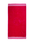 POSEIDON magenta strandtörölköző 165x90 cm – görög mintás design, 100% pamut, ÖKO-TEX