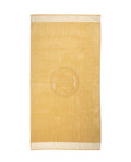 POSEIDON bézs strandtörölköző 165x90 cm – görög mintás design, 100% pamut, ÖKO-TEX