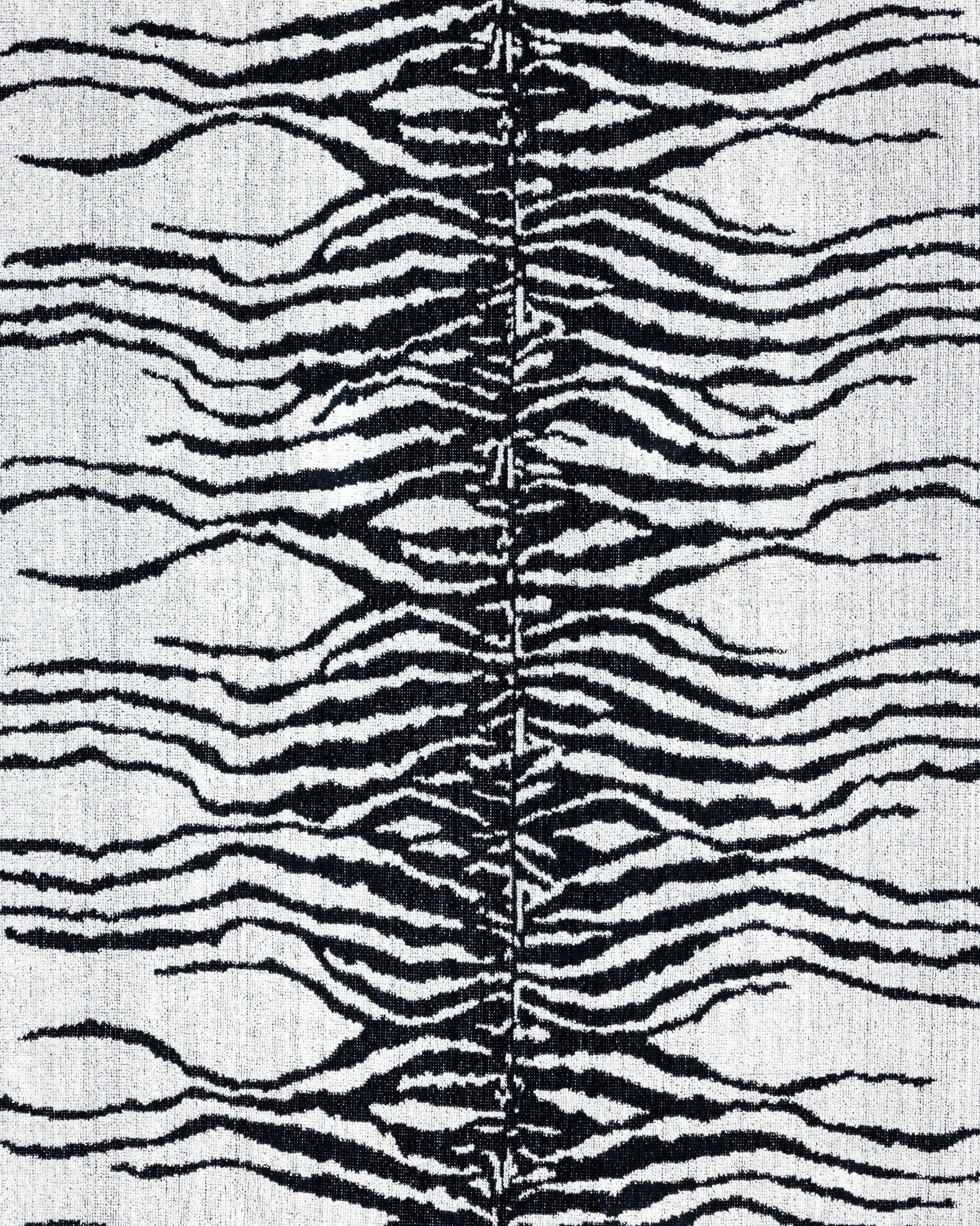 AFRIKA fehér zebra strandtörölköző 165x90 cm – olasz zebra mintás design, 100% pamut, ÖKO-TEX