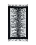 AFRIKA fehér zebra strandtörölköző 165x90 cm – olasz zebra mintás design, 100% pamut, ÖKO-TEX