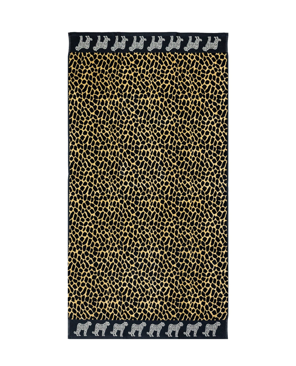 AFRIKA barna leopárd mintás prémium strandtörölköző 165x90cm – 100% pamut, ÖKO-TEX