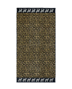 AFRIKA barna leopárd mintás prémium strandtörölköző 165x90cm – 100% pamut, ÖKO-TEX