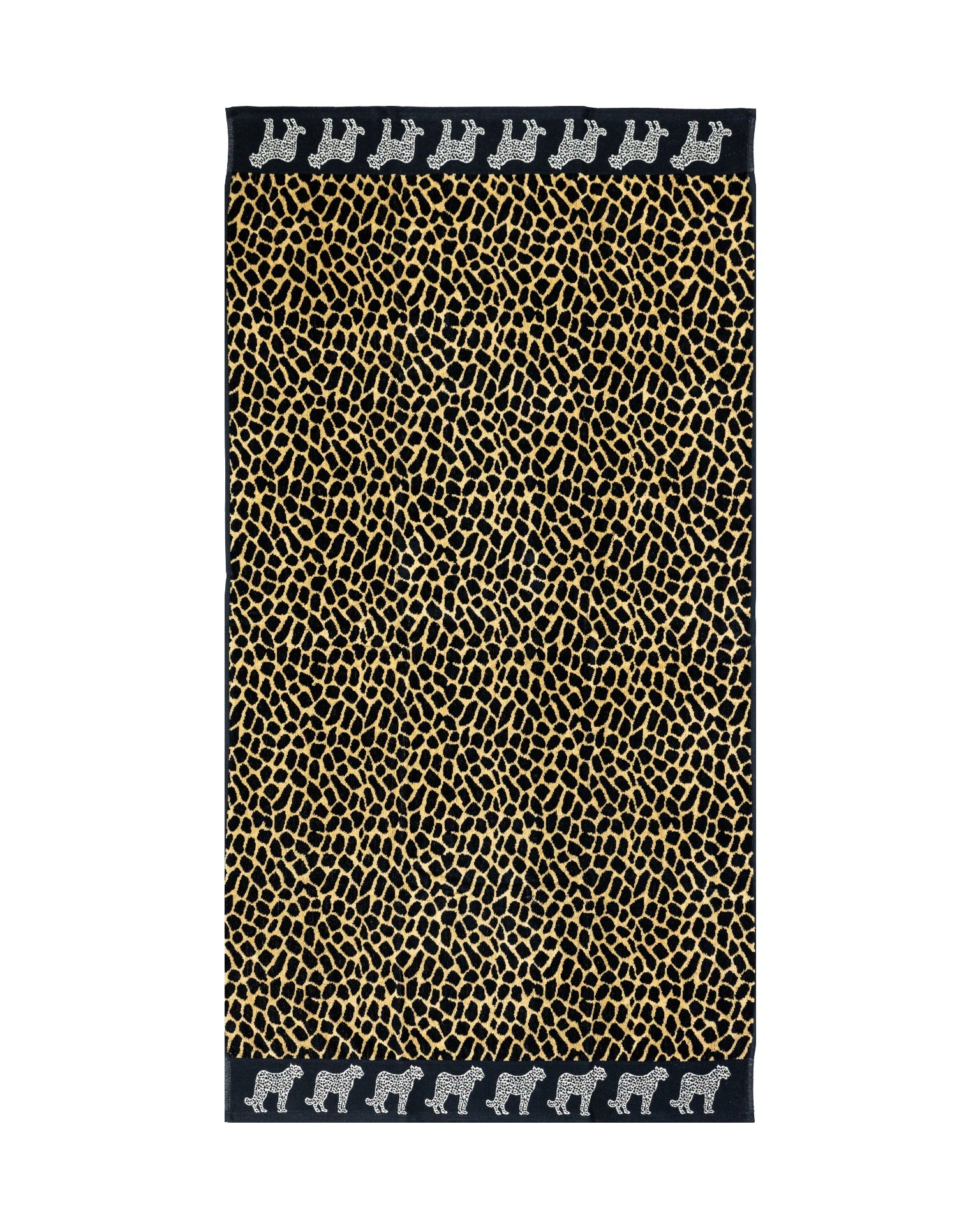 AFRIKA barna leopárd mintás prémium strandtörölköző 165x90cm – 100% pamut, ÖKO-TEX