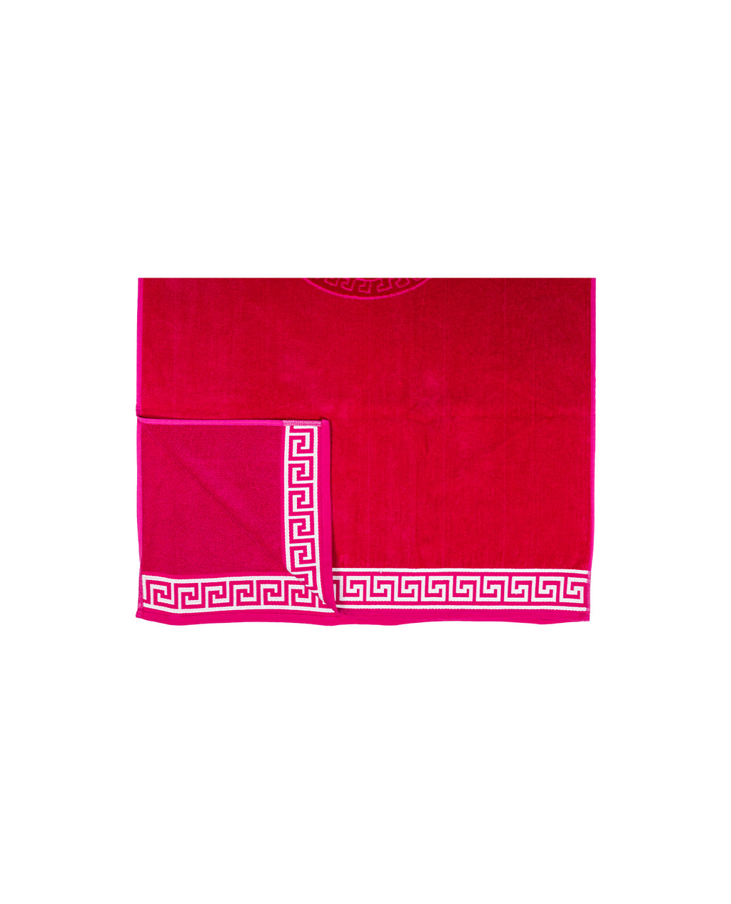 POSEIDON magenta strandtörölköző 165x90 cm – görög mintás design, 100% pamut, ÖKO-TEX