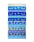 CRAZY GEKKO kék strandtörölköző 165x90 cm – olasz gekkó mintás design, 100% pamut, ÖKO-TEX