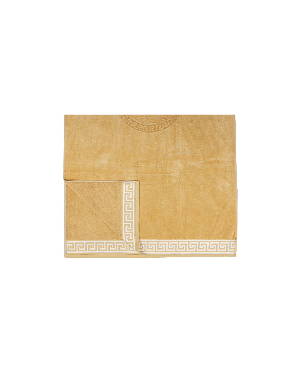 POSEIDON bézs strandtörölköző 165x90 cm – görög mintás design, 100% pamut, ÖKO-TEX