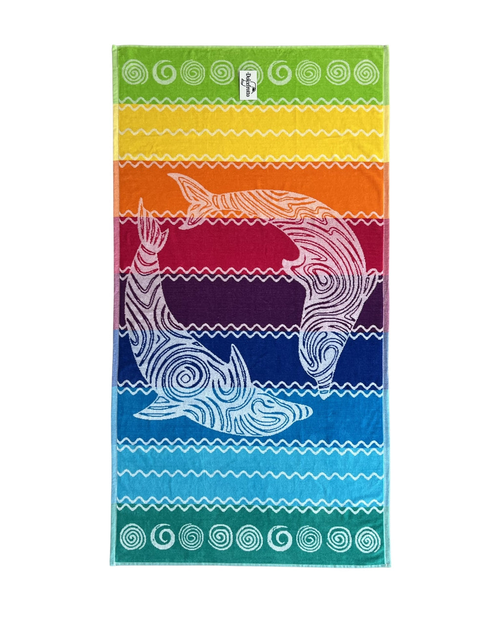PANTELLERIA szivárvány strandtörölköző 165x90 cm – olasz csíkos design, 100% pamut, ÖKO-TEX