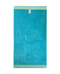 POSEIDON türkiz strandtörölköző 165x90 cm – görög mintás design, 100% pamut, ÖKO-TEX