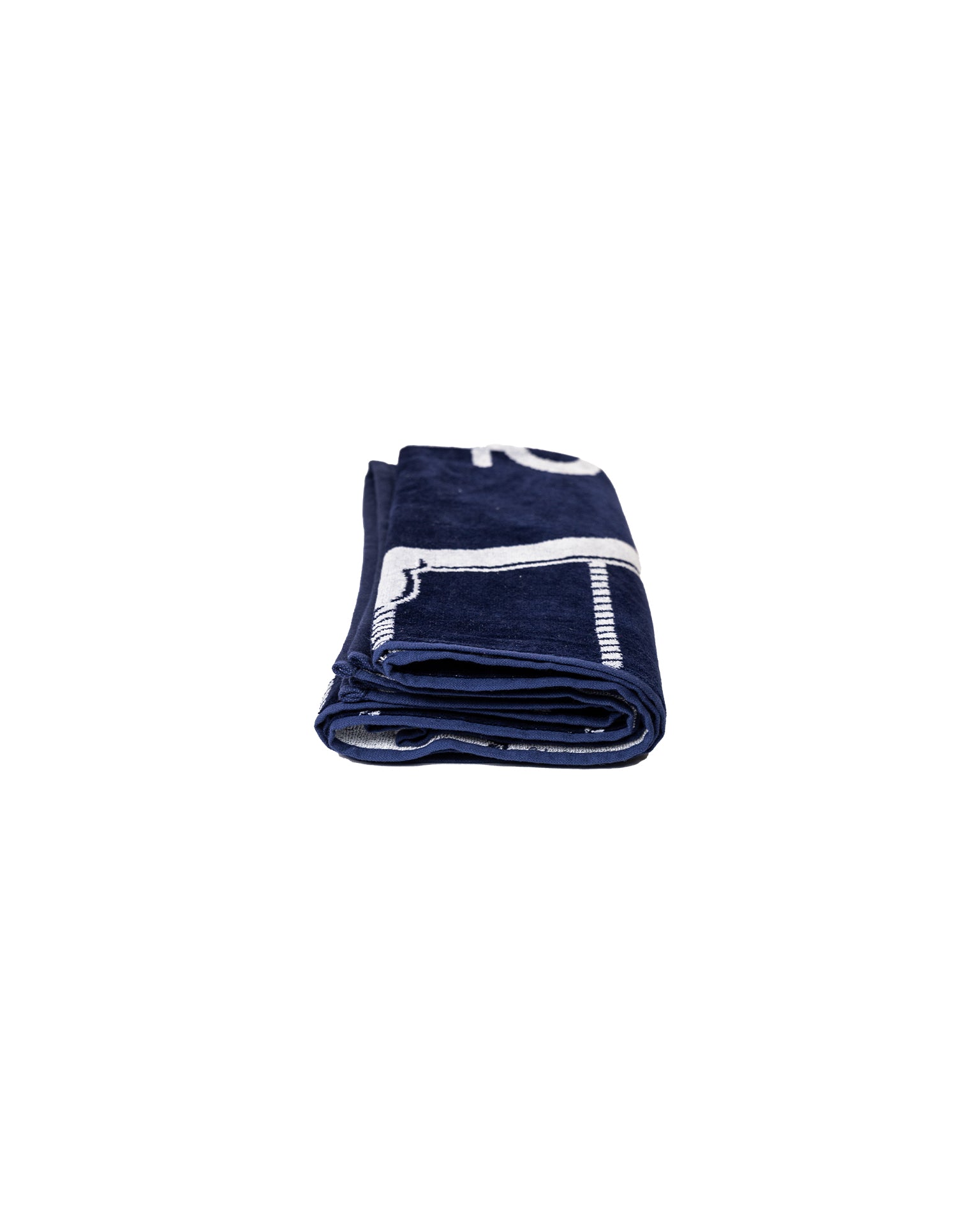 BAHIA matrózmintás strandtörölköző (navy) összehajtva – 165x90 cm pamut, ÖKO-TEX
