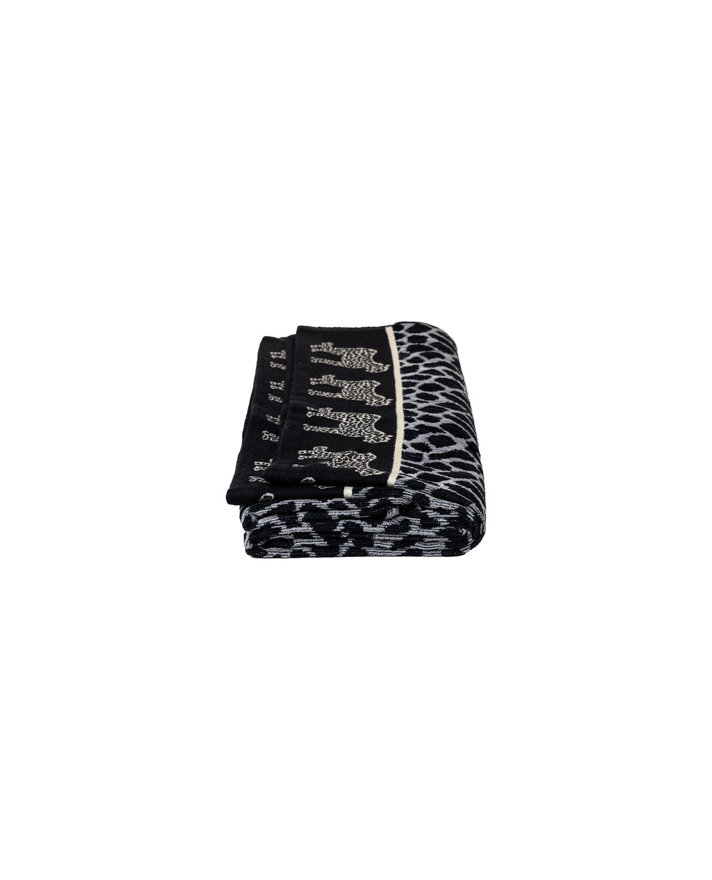 AFRIKA szürke leopárd strandtörölköző összehajtva – 165x90 cm pamut, ÖKO-TEX