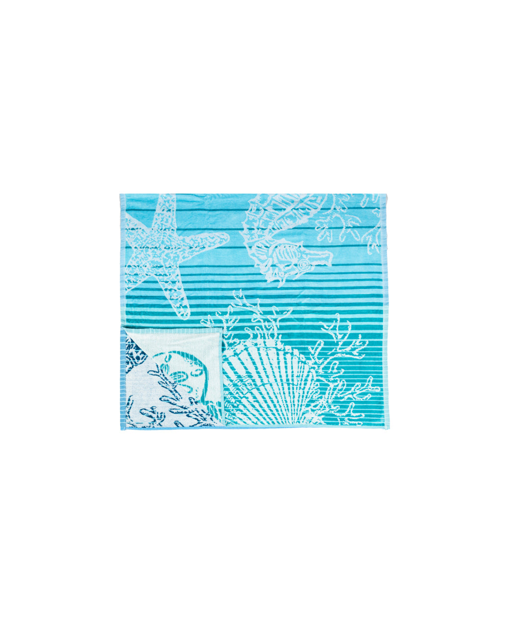 ISCHIA türkiz strandtörölköző textúra részlet – mediterrán design, ÖKO-TEX pamut