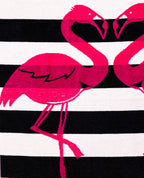 FLAMINGO GOLD fekete strandtörölköző felülnézetből – 165x90 cm XXL pamut