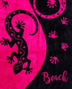 SALINA pink strandtörölköző felülnézetből – 165x90 cm XXL pamut
