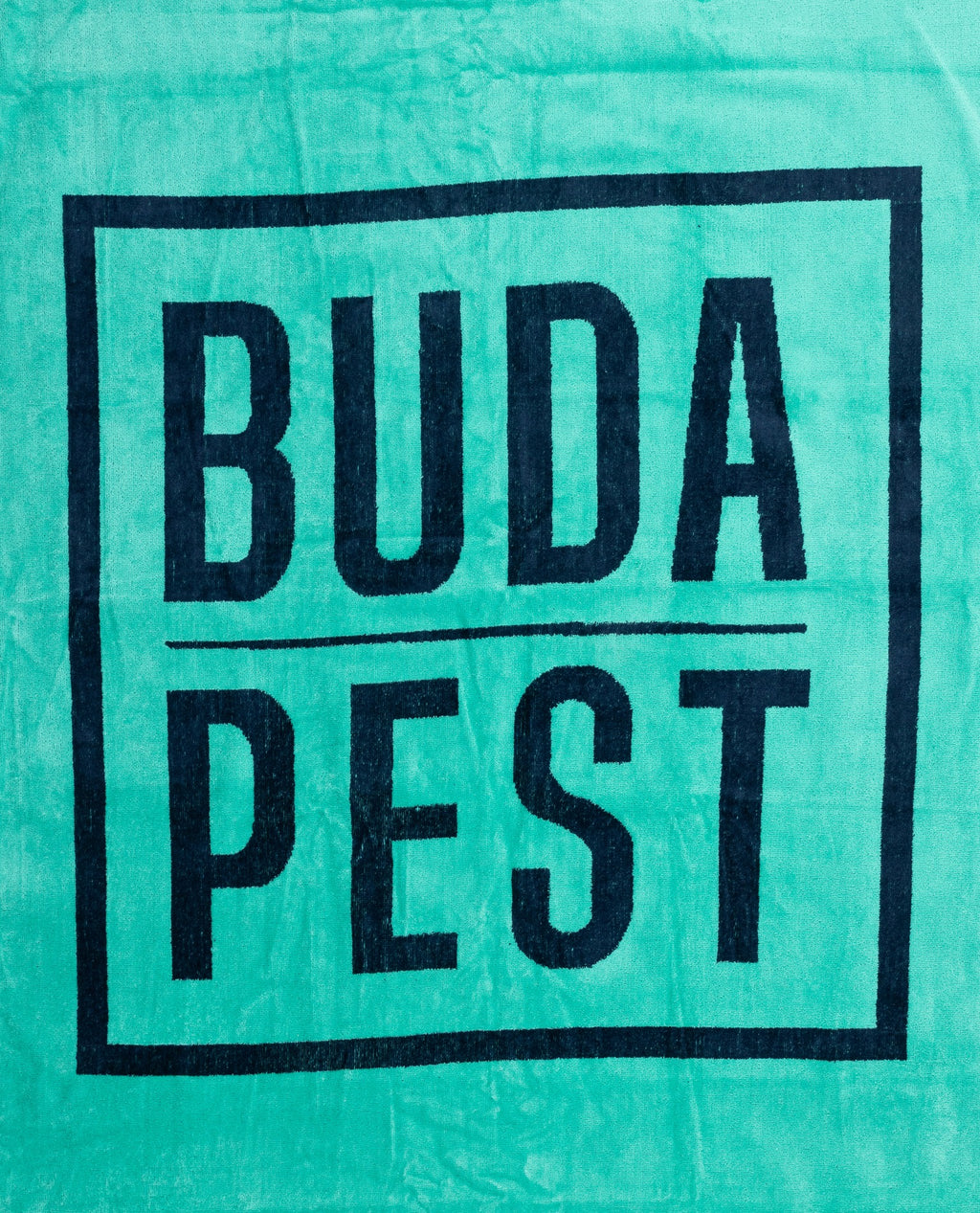 BUDAPEST türkiz strandtörölköző felülnézetből – 165x90 cm XXL pamut
