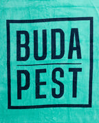 BUDAPEST türkiz strandtörölköző felülnézetből – 165x90 cm XXL pamut