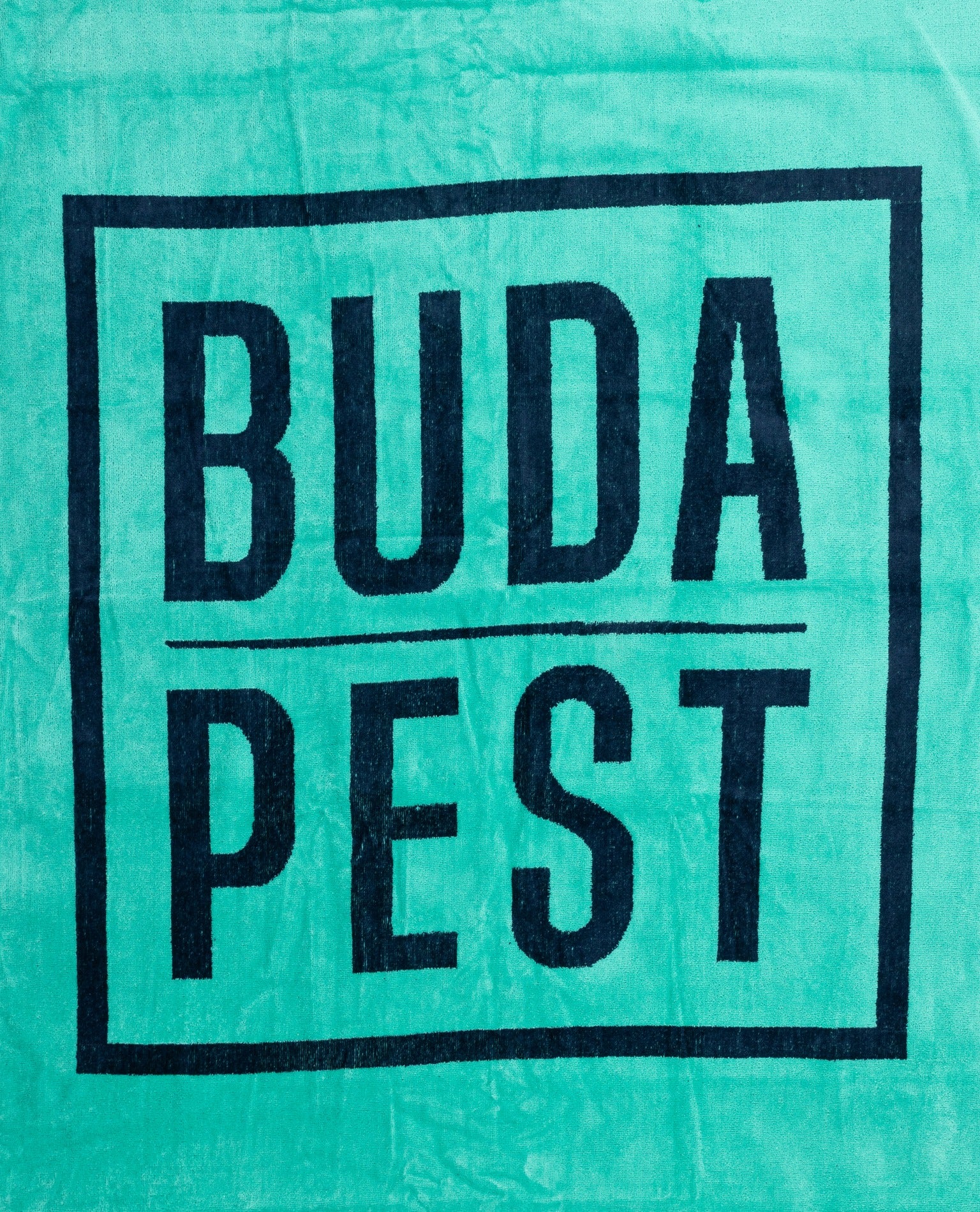 BUDAPEST türkiz strandtörölköző felülnézetből – 165x90 cm XXL pamut