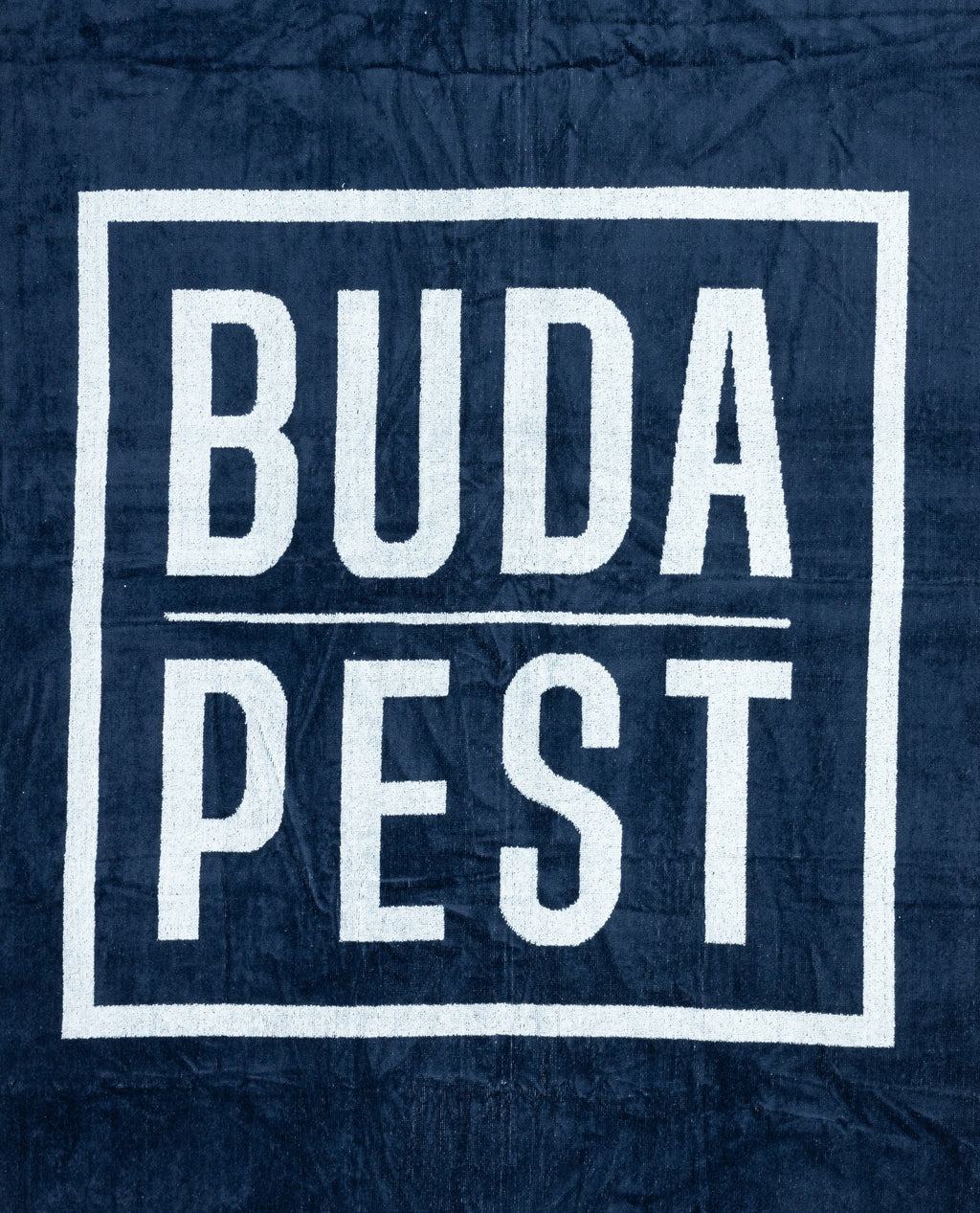 BUDAPEST sötétkék strandtörölköző felülnézetből – 165x90 cm XXL pamut